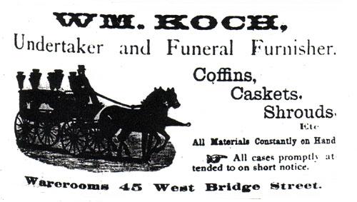 Wm. Koch, Undertaker and Funeral Furnisher, 1875