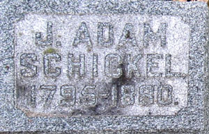 Tombstone for J. Adam Schickel