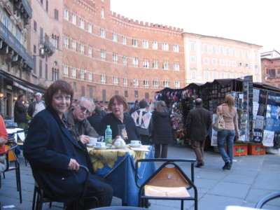 At the horse race square in Siena