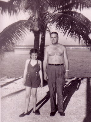 Marilyn and her father in Florida