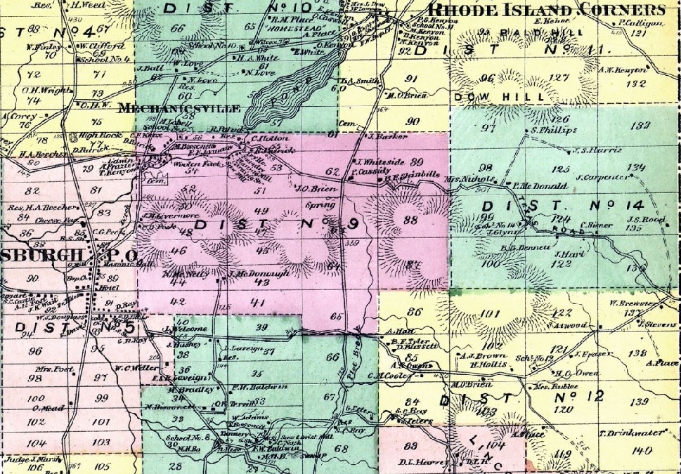 1869 Map of Hinesburgh, VT