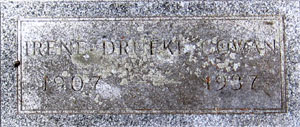 Tombstone for Irene Drueke Cowan