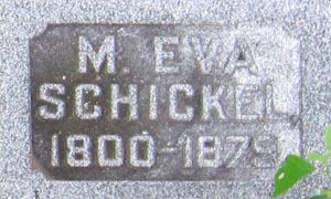 Tombstone for M. Eva Schickel