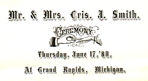Smith-Koch wedding, 1880